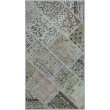 Hali.Net 80x150 cm Bej Çeşitli Vintage Patchwork Halı | Salon Mutfak Halısı | Hav Vermez | UNİQUE-26026