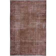 Vintage Fuşya Eskitme Yün Modern Desenli Yün Hav Toz Vermez Leke Tutmayan Salon Yolluk Mutfak El Dokuma Halı