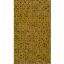 Hali.Net 146x244 cm Bej Hardal Sarısı Soyut Vintage Tekrarlayan Halı | Salon Yatak Odası Halısı | Hav Vermez | UNİQUE-24307
