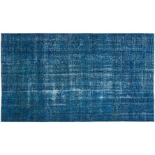Hali.Net 161x277 cm Çok Renkli Mavi Soyut Vintage Eskimiş Halı | Salon Yatak Odası Halısı | Hav Vermez | UNİQUE-10898
