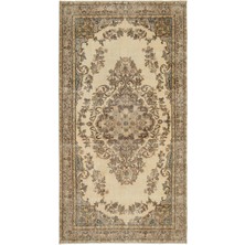 Hali.Net 171x320 cm Kırmızı Eskitme El Dokuma Yün Halı | El Yapımı Doğal Yün Salon Halısı | Geleneksel Anadolu Hav Vermez | UNİQUE-18095
