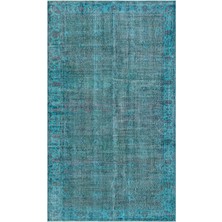 Hali.Net 160x278 cm Çok Renkli Turkuaz Çiçekli Vintage Geleneksel Halı | Salon Halısı | Hav Vermez | UNİQUE-29653