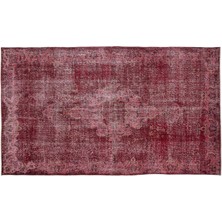 Kırmızı Göbekli Yün Modern Desenli Yün Hav Toz Vermez Leke Tutmayan Salon Yolluk Mutfak El Dokuma Halı