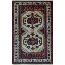 Hali.Net 100x154 cm Bej Krem Madalyonlu Oryantal Geleneksel Halı | Salon Halısı | Hav Vermez | UNİQUE-32259