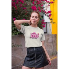 777 Hey Lucky Girl Baskılı/ Kadın Çok Renkli T-Shirt % 100 Pamuk