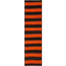 Teselya Gri Çizgili Yün Modern Desenli Yün Hav Toz Vermez Leke Tutmayan Salon Yolluk Mutfak El Dokuma Halı