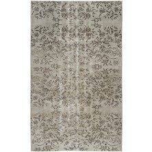 Hali.Net 160x262 cm Bej Açık Gri Bej Çiçek Ve Yaprak Vintage Çiçekli Halı | Salon Yatak Odası Halısı | Hav Vermez | UNİQUE-9567