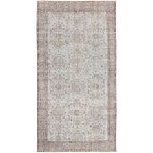 Hali.Net 115x211 cm Gri Açık Gri Geleneksel Bitkisel Vintage Bordürlü Halı | Salon Yatak Odası Halısı | Hav Vermez | UNİQUE-16833