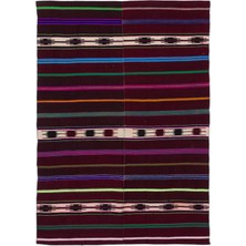 Teselya Gri Çizgili Yün Modern Desenli Yün Hav Toz Vermez Leke Tutmayan Salon Yolluk Mutfak El Dokuma Halı