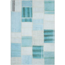 Iskece Bej Patchwork Yün Modern Desenli Yün Hav Toz Vermez Leke Tutmayan Salon Yolluk Mutfak El Dokuma Halı