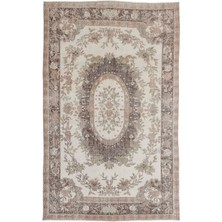Hali.Net 172x277 cm Gri Krem Çiçek Ve Yaprak Vintage Medalyonlu Ve Çiçekli Halı | Salon Yatak Odası Halısı | Hav Vermez | UNİQUE-15918