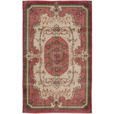 Atina Kırmızı Göbekli Yün Modern Desenli Yün Hav Toz Vermez Leke Tutmayan Salon Yolluk Mutfak El Dokuma Halı