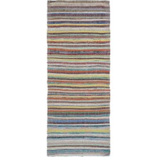 Hali.Net 100x237 cm Krem Teselya Anadolu Yün Halı | Balkon Halısı Mutfak Koridor Halı | Doğal Yün El Yapımı El Dokuma Hav Vermez | UNİQUE-32191