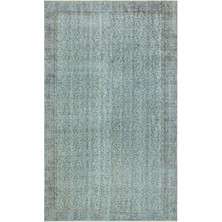 Hali.Net 151x253 cm Bej Turkuaz Sarmaşık Vintage Bitkisel Halı | Salon Yatak Odası Halısı | Hav Vermez | UNİQUE-34265