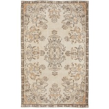 Hali.Net 196x315 cm Bordo Bej Çiçekli Vintage Geleneksel Halı | Salon Yatak Odası Halısı | Hav Vermez | UNİQUE-7802