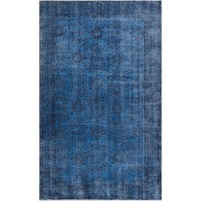 Hali.Net 161x264 cm Çok Renkli Mavi Geleneksel Vintage Eskitme Halı | Salon Yatak Odası Halısı | Hav Vermez | UNİQUE-23928