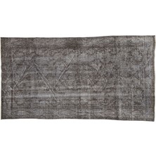 Hali.Net 164x292 cm Kahverengi Koyu Gri Soyut Vintage Eskitme Halı | Salon Yatak Odası Halısı | Hav Vermez | UNİQUE-10133