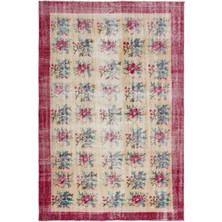 Hali.Net 192x284 cm Turuncu Eskitme El Dokuma Yün Halı | El Yapımı Doğal Yün Salon Halısı | Geleneksel Anadolu Hav Vermez | UNİQUE-18386