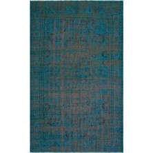 Ikat Mavi Ikat Ipek Modern Desenli Yün Hav Toz Vermez Leke Tutmayan Salon Yolluk Mutfak El Dokuma Halı