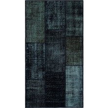 Hali.Net 080x150 cm Gri Vintage El Dokuma Yün Halı | El Yapımı Doğal Yün Salon Halısı | Geleneksel Anadolu Hav Vermez | UNİQUE-26027