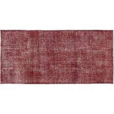 Kırmızı Eskitme Yün Modern Desenli Yün Hav Toz Vermez Leke Tutmayan Salon Yolluk Mutfak El Dokuma Halı