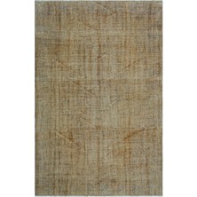 Iskece Yeşil Eskitme Yün Modern Desenli Yün Hav Toz Vermez Leke Tutmayan Salon Yolluk Mutfak El Dokuma Halı