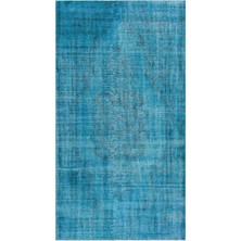 Hali.Net 146x272 cm Kırmızı Turkuaz Geometrik Vintage Soyut Halı | Salon Yatak Odası Halısı | Hav Vermez | UNİQUE-29662