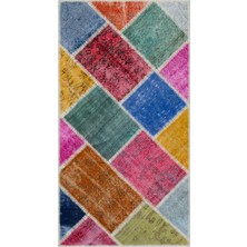 Hali.Net 80x150 cm Bej Vintage Anadolu Yün Halı | Mutfak Balkon Salon Halısı | Doğal Yün El Yapımı El Dokuma Hav Vermez | UNİQUE-33291