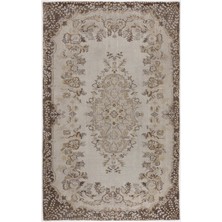 Hali.Net 185x295 cm Sarı Eskitme El Dokuma Yün Halı | El Yapımı Doğal Yün Salon Halısı | Geleneksel Anadolu Hav Vermez | UNİQUE-3468