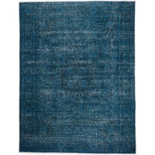 Hali.Net 290x374 cm Bej Petrol Mavisi Bitkisel Vintage Geleneksel Halı | Salon Yatak Odası Halısı | Hav Vermez | UNİQUE-7864