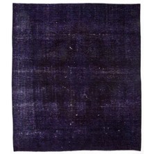 Bespoky 290x300 cm Bordo Koyu Mor Eskitme Vintage Halı | Salon Yatak Odası Halısı | UNİQUE-6445