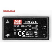 Meanwell Irm-20-5 ,110V..220VAC 5VDC/4.0A Pcb Güç Kaynağı