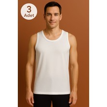 Beyaz Askılı Erkek Atlet Premium 3 Adet %100 Pamuk