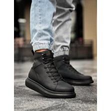 Knack Yüksek Taban Ayakkabı B-080 Siyah (Siyah Taban)