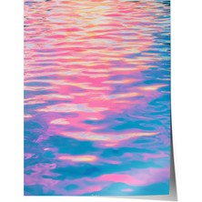 Çerçevesiz Poster, Pembe Mavi Dalgalar Soyut Sanat, Banyo Dekoru Poster No: 108407