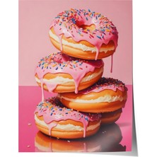 Çerçevesiz Poster, Donut Kulesi Mizahi Çizim, Genç Odası Dekoru Poster No: 109483
