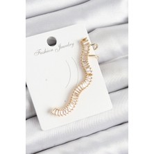 Pirinç Su Yolu Model Gold Renk Sağ Kıkırdak Küpe