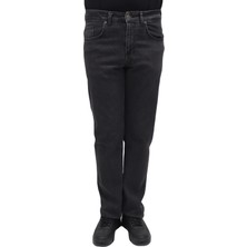 Hacker Fistan Store Erkek Füme Yüksek Bel Rahat Kesim Boru Paça Büyük Beden Jean Pantolon