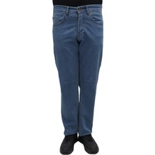 Hacker Fistan Store Erkek Mavi Yüksek Bel Rahat Kesim Boru Paça Büyük Beden Jean Pantolon