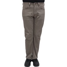 Hacker Fistan Store Erkek Koyu Bej Yüksek Bel Rahat Kesim Boru Paça Büyük Beden Jean Pantolon