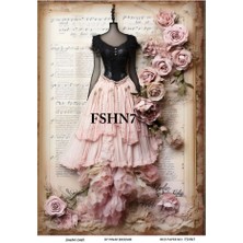 Fashion Serisi Fshn7 Moda, Vintage, Elbise Desen Pirinç Dekopaj 30X42