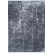 Hali.Net 80x150 cm Antrasit Gri Eskitme Modern Soyut Halı | Salon Mutfak Halısı | Hav Vermez Hipoalerjenik | HALN-HLN1919
