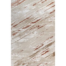 Bespoky 100x200 cm Mavi Krem Soyut Modern Çizgisel Yıkanabilir Halı | Mutfak Koridor Halısı | Leke Tutmayan, Kaymaz | KRM_TOKYO-003K