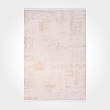 Hali.Net 80x150 cm Krem Karen Pamuk Yıkanabilir Klasik Halı | Mutfak Balkon Yatak Odası Halısı | Leke Tutmaz Hipoalerjenik | KAREN-6110A
