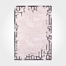 Bespoky 80x150 cm Krem Modern Etnik Yıkanabilir Halı | Mutfak Balkon Yatak Odası Halısı | Leke Tutmayan Kaymaz | CR-7560VT