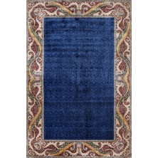 Hali.Net 100x300 cm Lacivert Bordo Şal Klasik Bordürlü Halı | Mutfak Yolluk Halısı | Hav Vermez Leke Tutmaz | ARTEMİS_SİLK-5155B