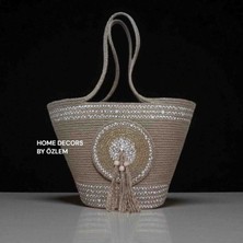 Hasır Omuz Çantası Plaj Çantası Günlük Çanta El Emeği Handmade