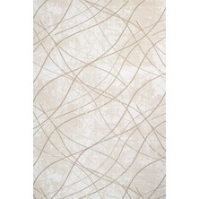 Bespoky 80x150 cm Krem Karen Modern Yıkanabilir Halı | Mutfak Balkon Yatak Odası Halısı | Leke Tutmayan Kaymaz | CREA_KAREN-611AK