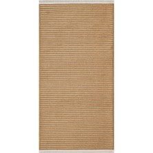 Hali.Net 80x150 cm Bej Liya Pamuk Yıkanabilir Klasik Halı | Mutfak Balkon Yatak Odası Halısı | Leke Tutmaz Hipoalerjenik | LİYA-8253S