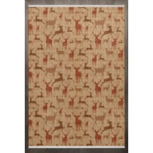  Figürlü Kahverengi Pamuk Dikdörtgen Modern Desenli Pamuk Makinada Yıkanabilir Hav Toz Vermez Leke Tutmayan Kaymaz Taban Dijital Makine Baskı Salon Yolluk Mutfak Halı